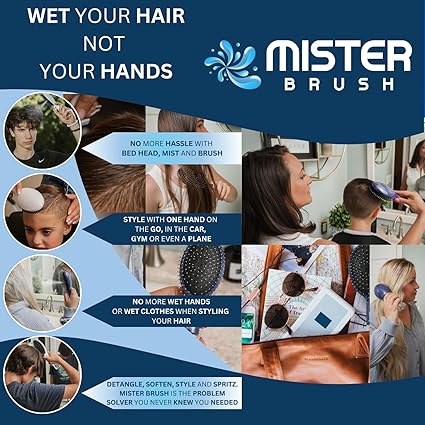 Cepillo para cabello con dispensador de agua