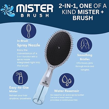 Cepillo para cabello con dispensador de agua